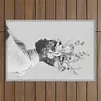 Bloom in White Outdoor Rug Gallery Image 1