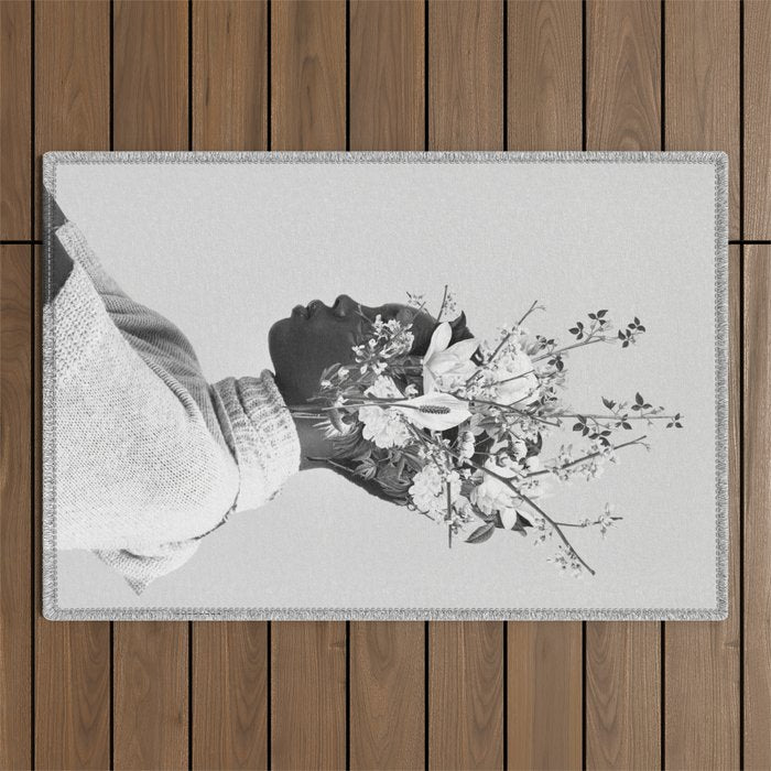 Bloom in White Outdoor Rug Gallery Image 1