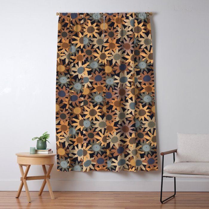 Hand Drawn Florals #5 Window Curtain Gallery Image 1