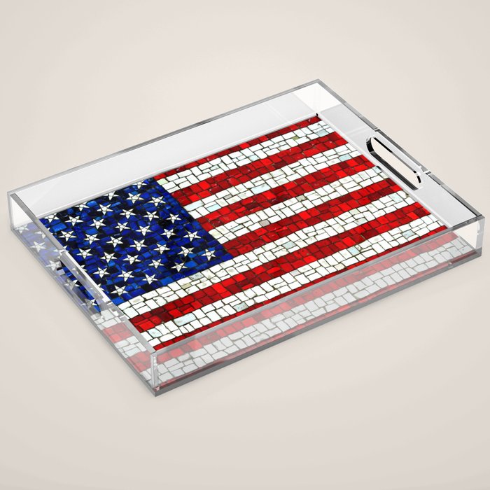 United States of America mosaic Acrylic Tray Gallery Image 1