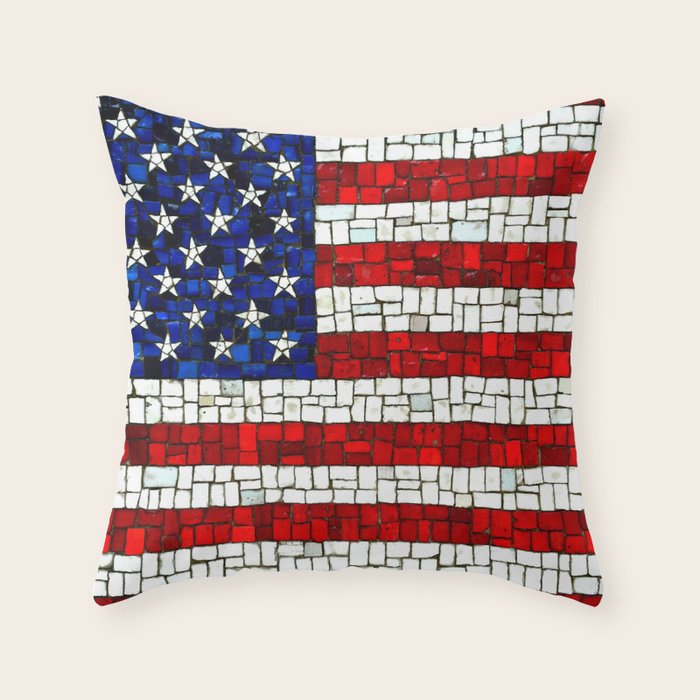 United States of America mosaic Throw Pillow Gallery Image 6