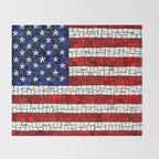 United States of America mosaic Throw Blanket Gallery Image 2
