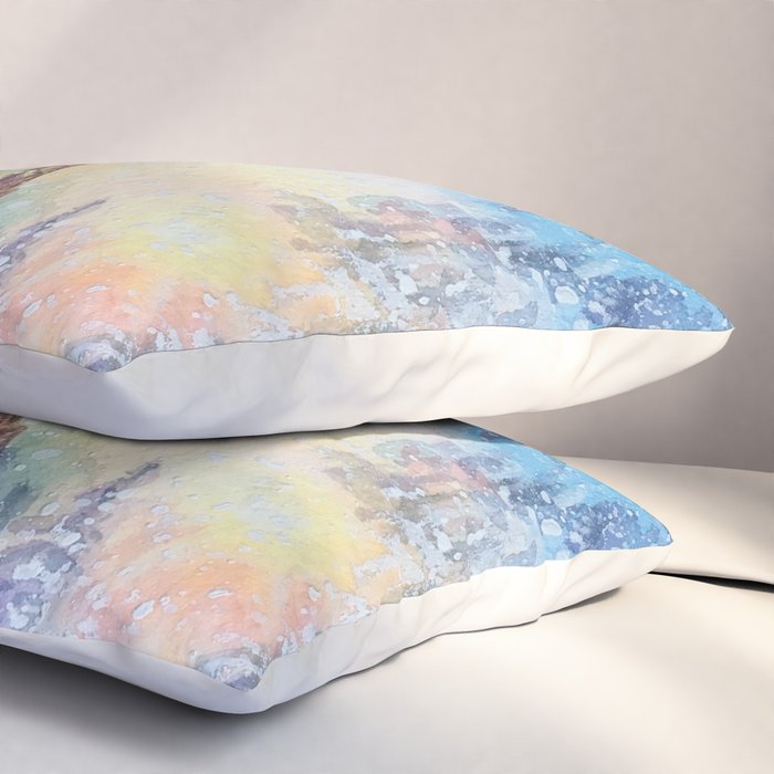 Snowy Parisian Christmas Watercolor Pillow Sham Gallery Image 3