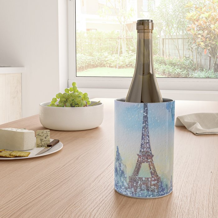 Snowy Parisian Christmas Watercolor Wine Chiller Gallery Image 4