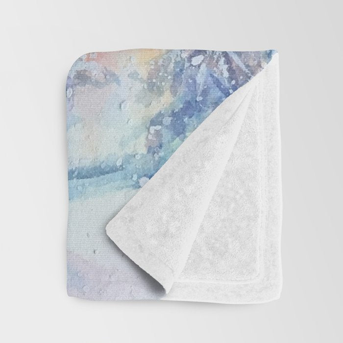 Snowy Parisian Christmas Watercolor Throw Blanket Gallery Image 3