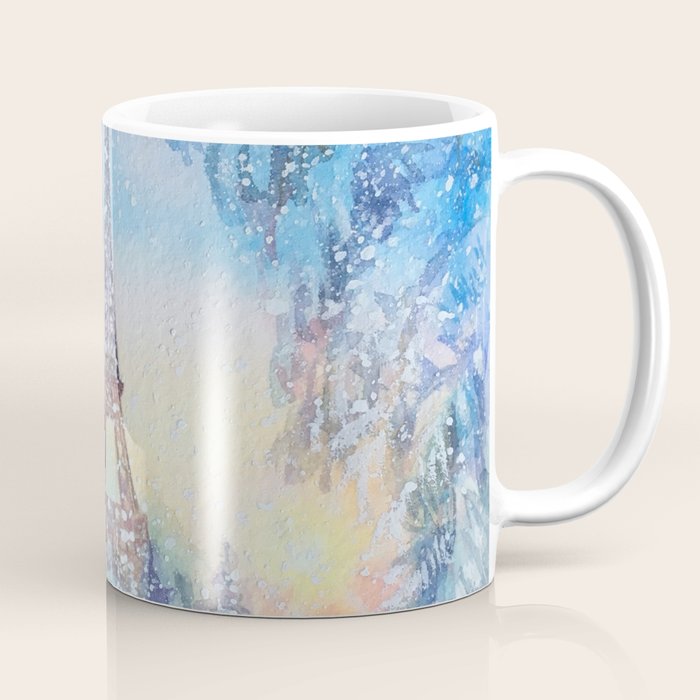 Snowy Parisian Christmas Watercolor Coffee Mug Gallery Image 1