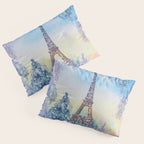 Snowy Parisian Christmas Watercolor Pillow Sham Gallery Image 3