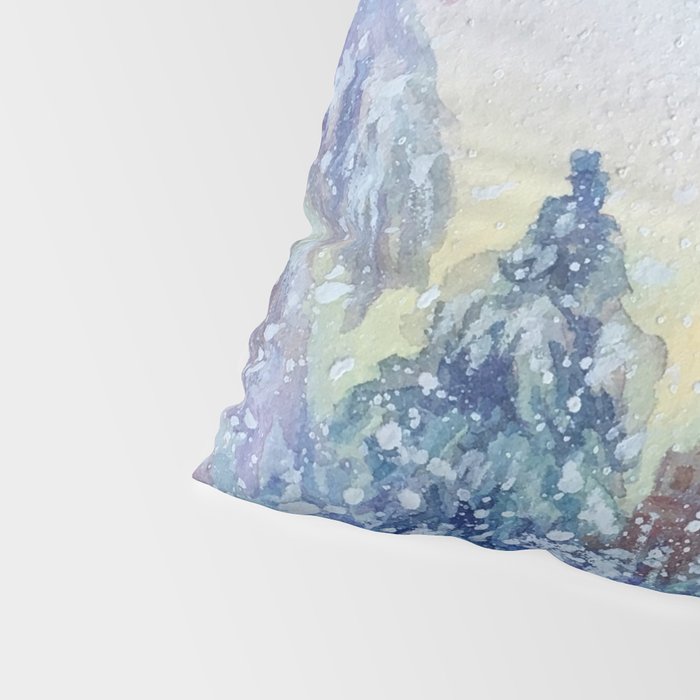 Snowy Parisian Christmas Watercolor Pillow Sham Gallery Image 4