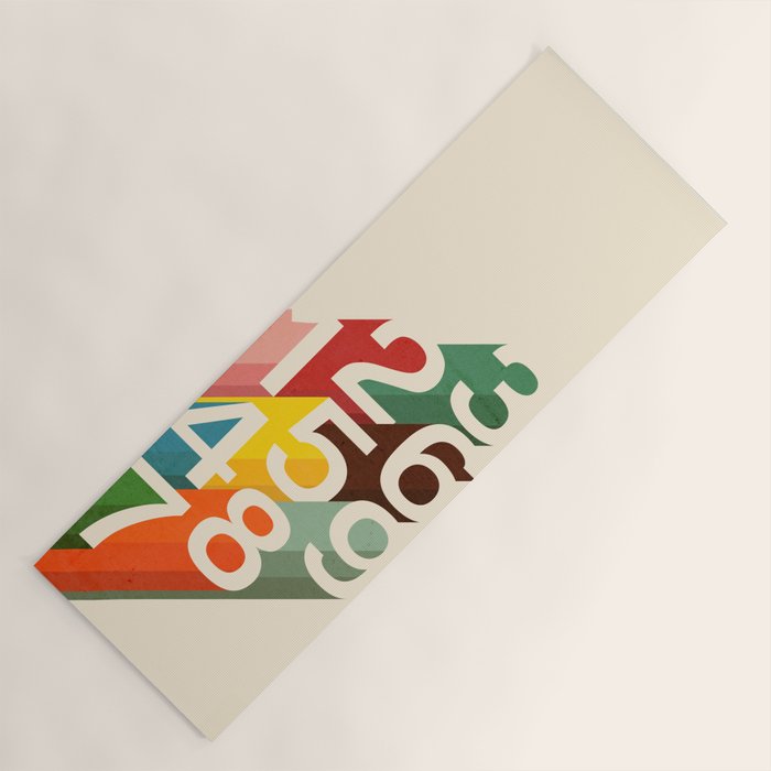 Retro Numbers Yoga Mat Gallery Image 1