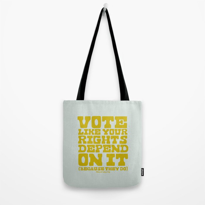 Vote Like Your Rights Depend On It in Green Tote Bag Gallery Image 2
