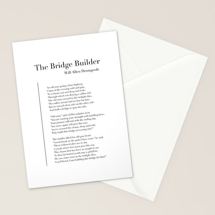 The Bridge Builder by Will Allen Dromgoole Stationery Card Gallery Image 2