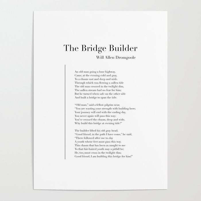 The Bridge Builder by Will Allen Dromgoole Poster Gallery Image 4