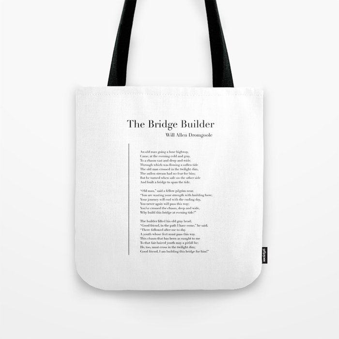The Bridge Builder by Will Allen Dromgoole Tote Bag Gallery Image 1