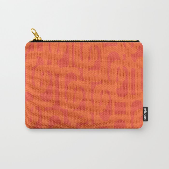 Orange Mid Century Modern Loop Pattern  Carry All Pouch Gallery Image 1
