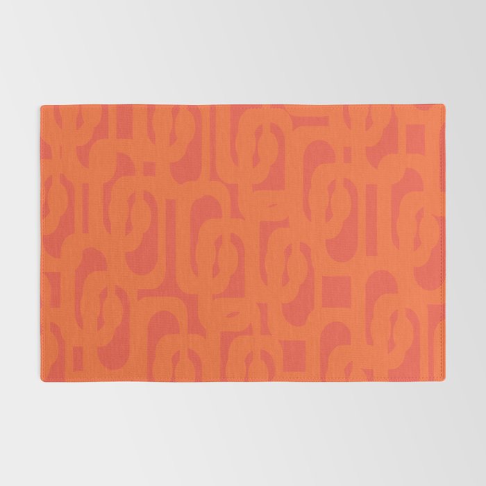 Orange Mid Century Modern Loop Pattern  Rug Gallery Image 2