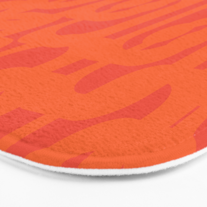 Orange Mid Century Modern Loop Pattern  Bath Mat Gallery Image 3