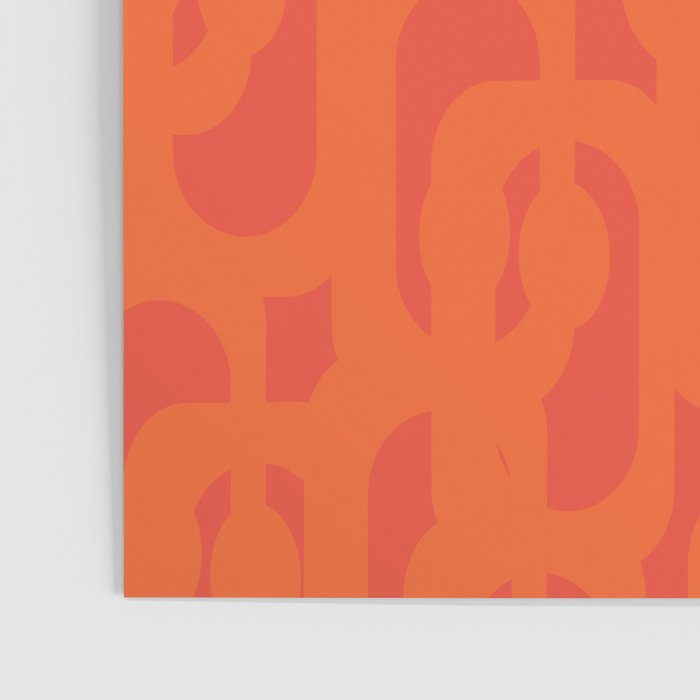 Orange Mid Century Modern Loop Pattern  Poster Gallery Image 3