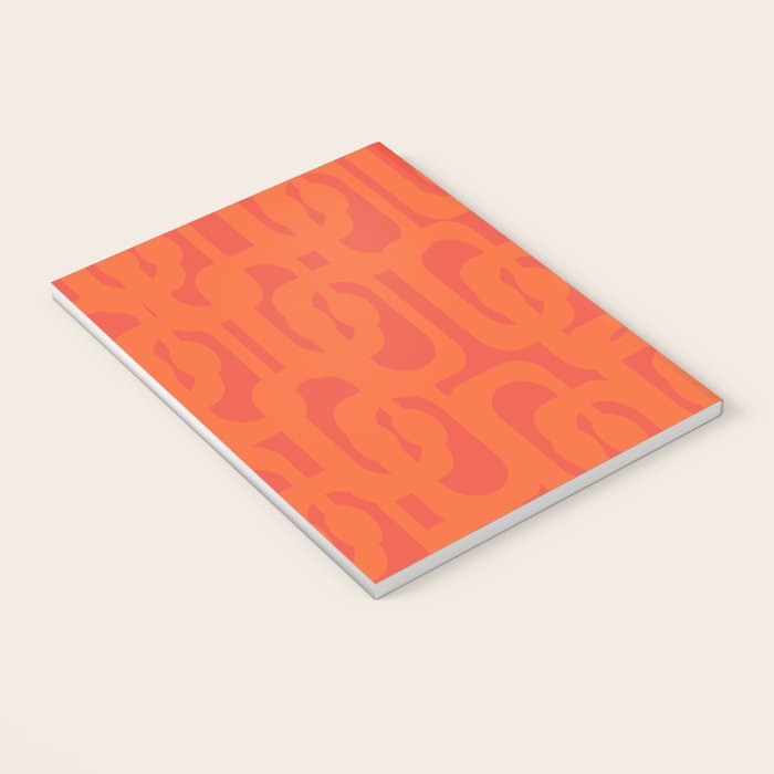 Orange Mid Century Modern Loop Pattern  Notebook Gallery Image 3