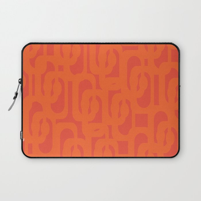 Orange Mid Century Modern Loop Pattern  Laptop Sleeve Gallery Image 1