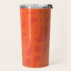 Orange Mid Century Modern Loop Pattern  Travel Mug Gallery Image 2