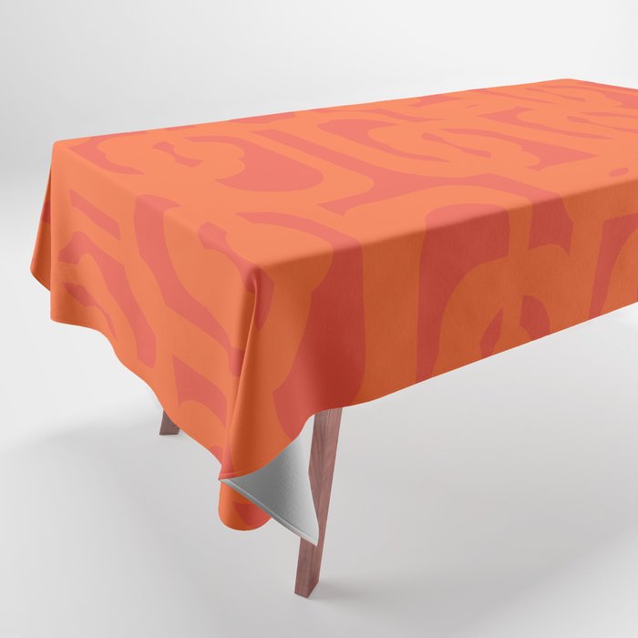 Orange Mid Century Modern Loop Pattern  Tablecloth Gallery Image 1