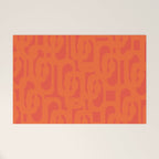 Orange Mid Century Modern Loop Pattern  Welcome Mat Gallery Image 1