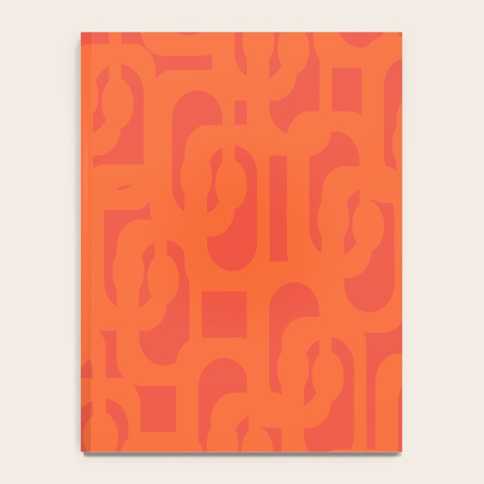Orange Mid Century Modern Loop Pattern  Notebook Gallery Image 4
