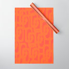 Orange Mid Century Modern Loop Pattern  Wrapping Paper Gallery Image 1