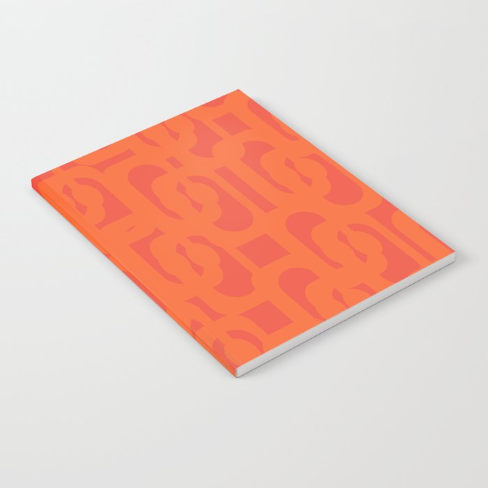 Orange Mid Century Modern Loop Pattern  Notebook