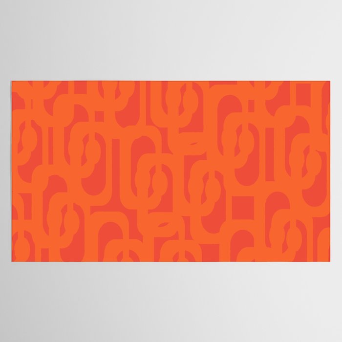 Orange Mid Century Modern Loop Pattern  Tablecloth Gallery Image 2