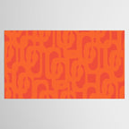 Orange Mid Century Modern Loop Pattern  Tablecloth Gallery Image 2