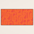 Orange Mid Century Modern Loop Pattern  Desk Mat Gallery Image 3