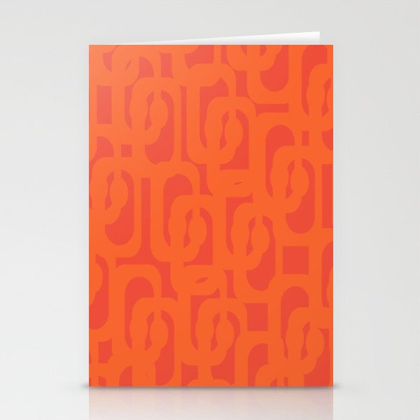 Orange Mid Century Modern Loop Pattern  Stationery Card Gallery Image 2
