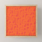 Orange Mid Century Modern Loop Pattern  Mini Art Print Gallery Image 1