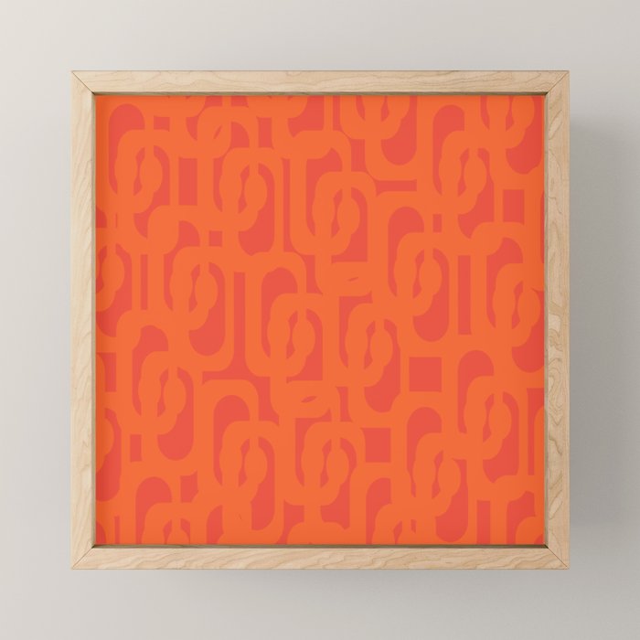 Orange Mid Century Modern Loop Pattern  Mini Art Print Gallery Image 1