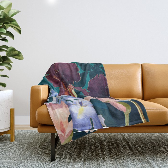 Iris Abstract Throw Blanket Gallery Image 1