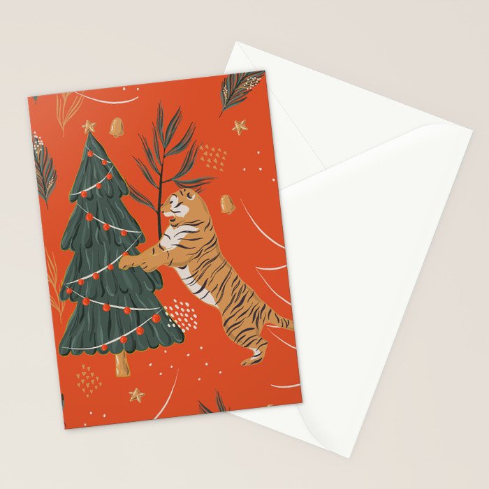 Tigers Christmas Stationery Card Gallery Image 2