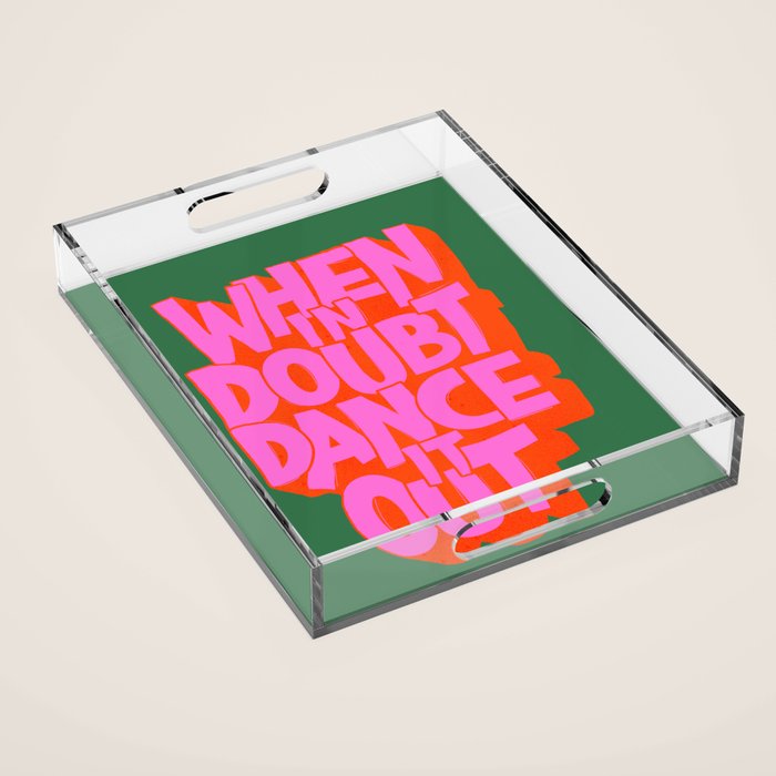 Dance It Out Pink And Green Acrylic Tray Gallery Image 1