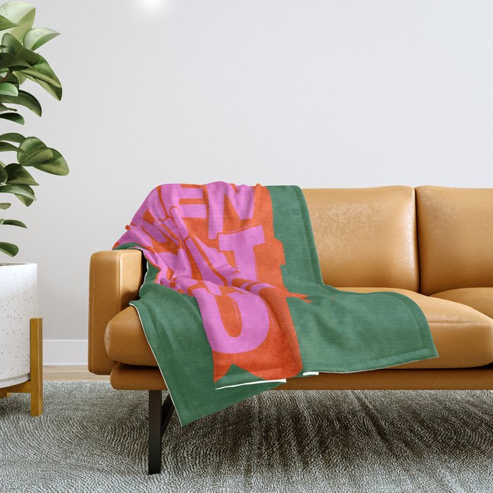 Dance It Out Pink And Green Throw Blanket Gallery Image 1