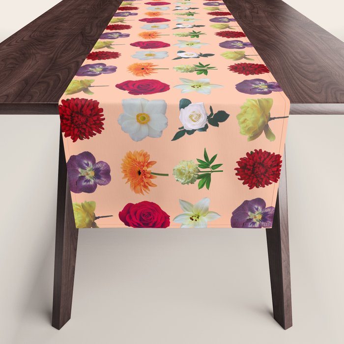sunshine orange flower collage Table Runner Gallery Image 1