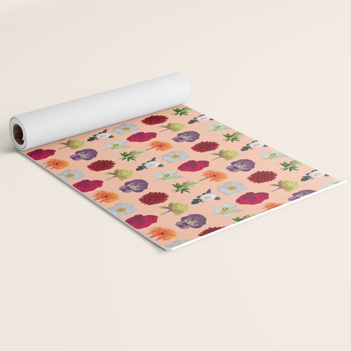 sunshine orange flower collage Yoga Mat Gallery Image 2