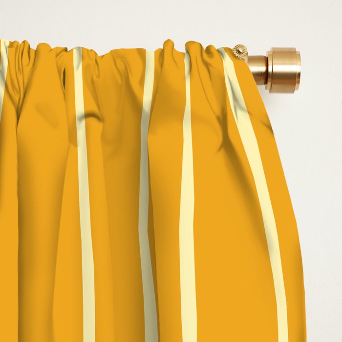 Geometric Lines Rainbow Abstract 11 in Mustard Yellow Gold Window Curtain Gallery Image 2