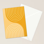 Geometric Lines Rainbow Abstract 11 in Mustard Yellow Gold Stationery Card Gallery Image 2