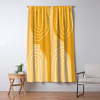 Geometric Lines Rainbow Abstract 11 in Mustard Yellow Gold Window Curtain Gallery Image 5