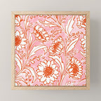 Sunflowers - pink and orange  Mini Art Print Gallery Image 1