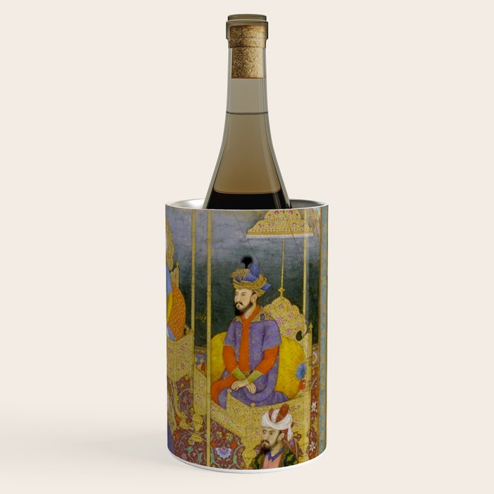 Antique Indian Miniature Painted Illustration Timur handing the crown to Babur Wine Chiller Gallery Image 3