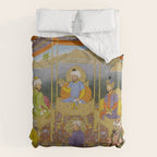 Antique Indian Miniature Painted Illustration Timur handing the crown to Babur Duvet Cover Gallery Image 6