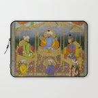 Antique Indian Miniature Painted Illustration Timur handing the crown to Babur Laptop Sleeve Gallery Image 1