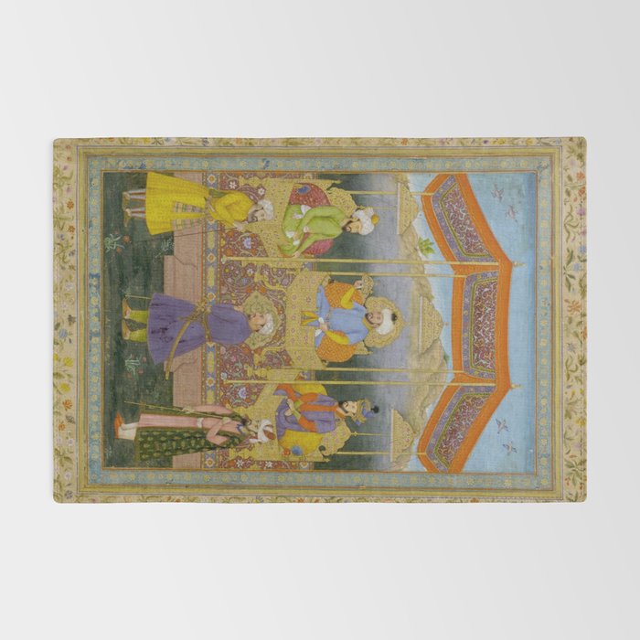 Antique Indian Miniature Painted Illustration Timur handing the crown to Babur Rug Gallery Image 2