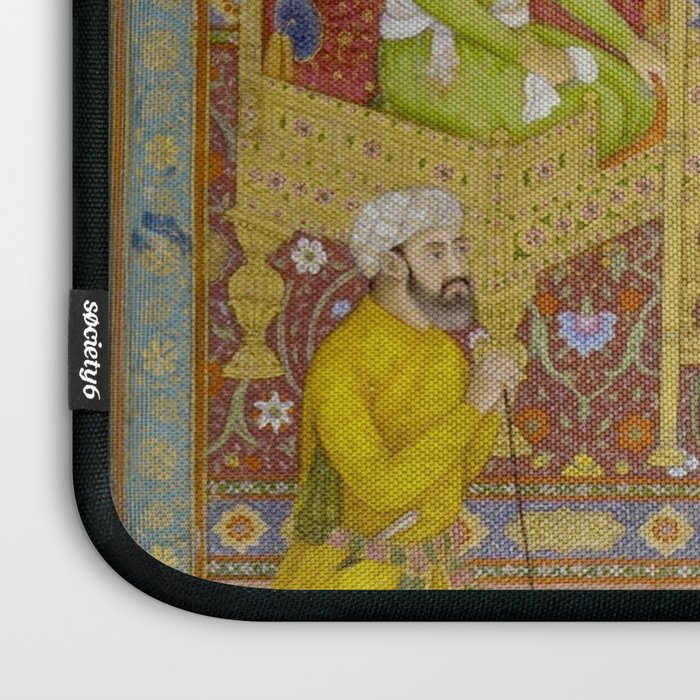 Antique Indian Miniature Painted Illustration Timur handing the crown to Babur Laptop Sleeve Gallery Image 3